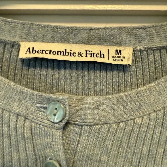 Blue Button-Up Women's Sweater - Picture 2 of 2